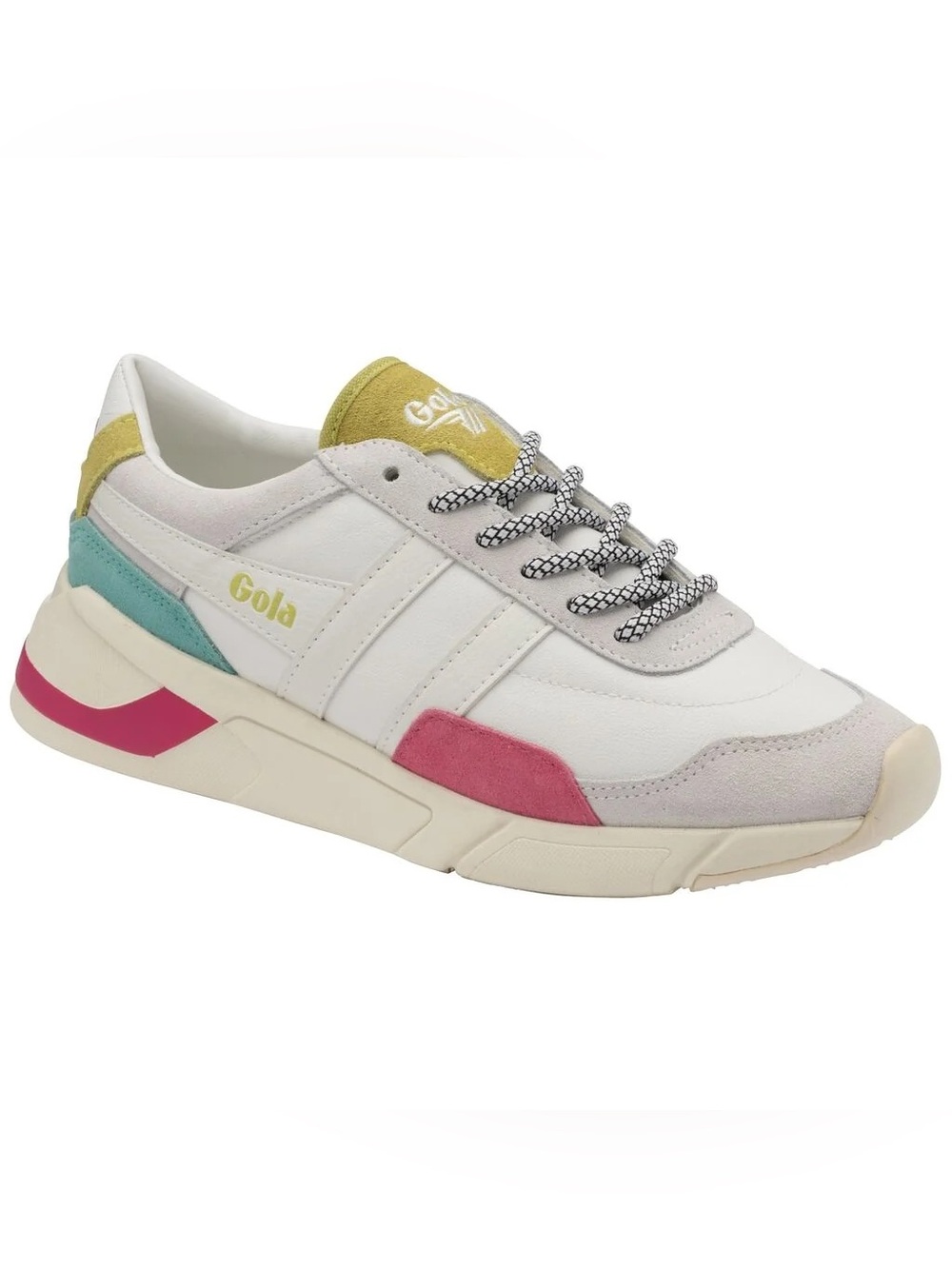 Gola Eclipse Trident White Fluoro Pink Multi Color Sneakers Size 8